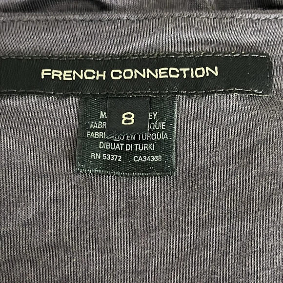 French Connection Draped Short Sleeve Faux Wrap Dress in Blue - Size 8 - Picture 5 of 6